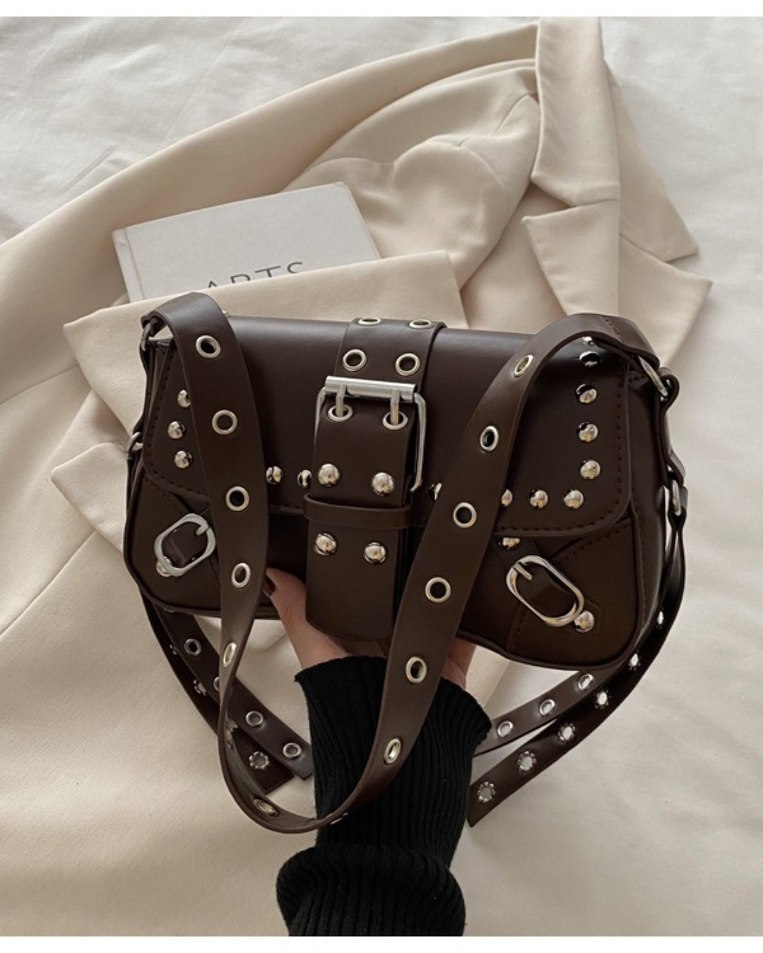 GyaruLab Studded Buckle Rokku Y2K Shoulder Bag