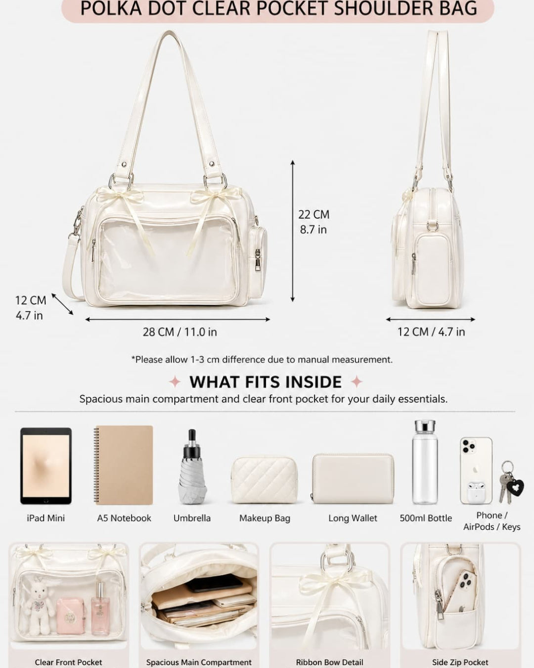 GyaruLab Bow Clear Window Shoulder Bag