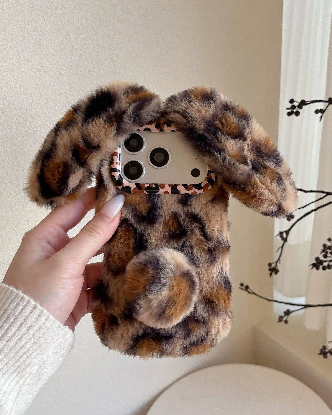 GyaruLab Fluffy Leopard Bunny Phone Case