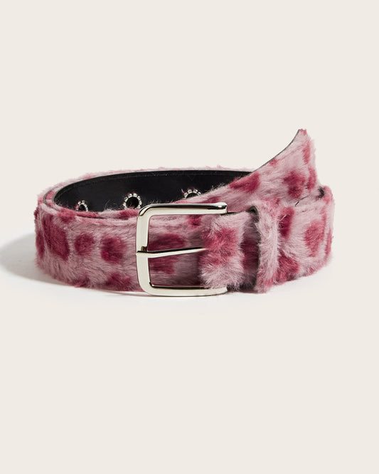 GyaruLab Agejo Fuzzy Leopard Waist Belt