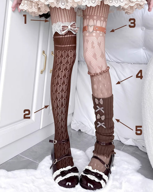 GyaruLab Coquette Layered Starter Set Tights & Leg Warmers (5PCS) – Hime & Kogyaru