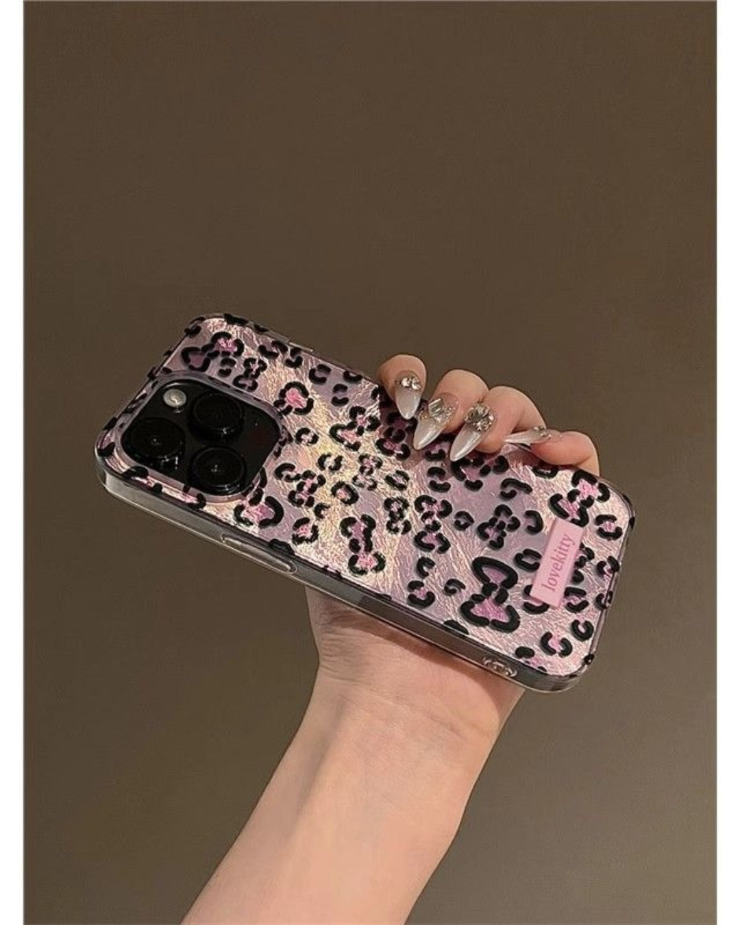 GyaruLab Pink Leopard Bow Phone Case