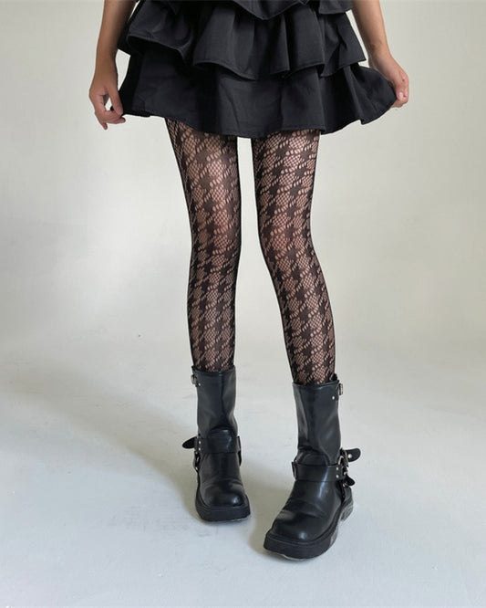 GyaruLab Houndstooth Lace Tights – Hime & Coquette