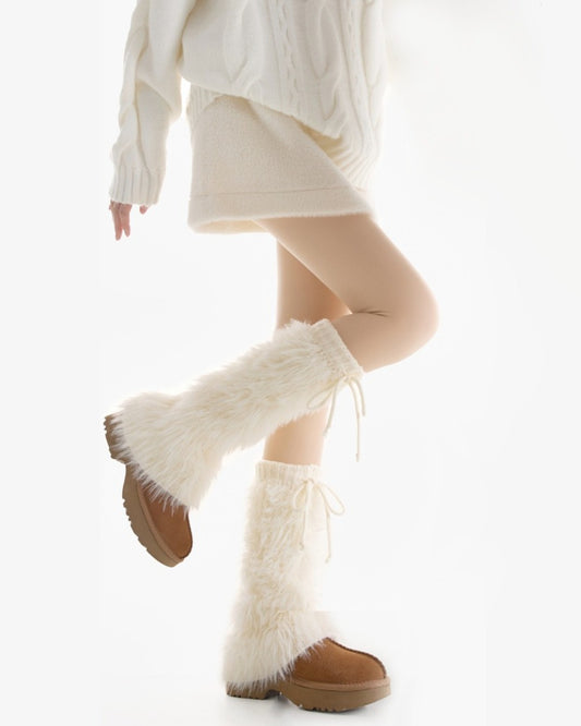 GyaruLab Fluffy Knit Leg Warmers