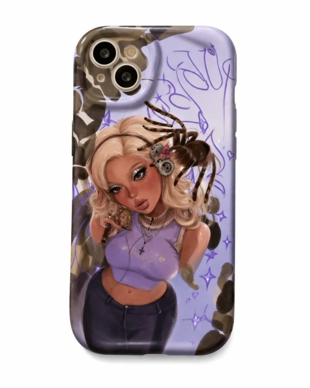 GyaruLab Cyber Purple Spider Gal iPhone Case