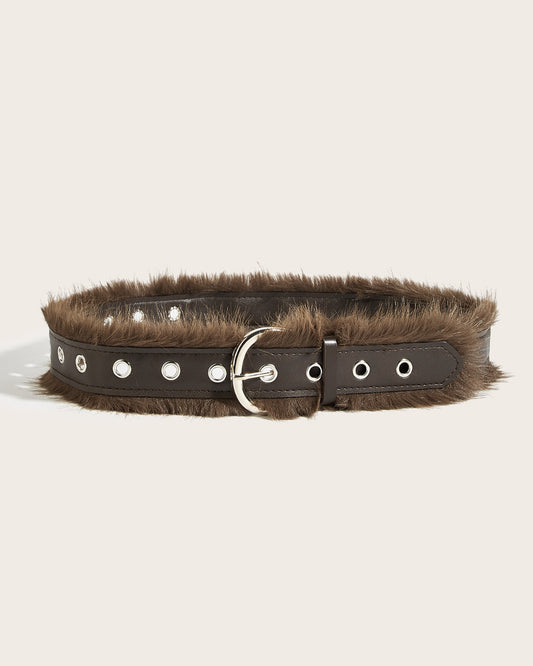 GyaruLab Onee Gyaru Fur Trim Waist Belt