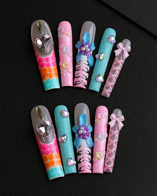 GyaruLab "Acid Candy" Decora Mashup Nails - GyaruLab