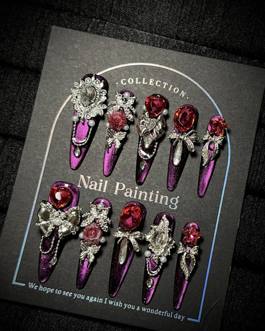 GyaruLab "Midnight Muse" Purple Agejo Nails - GyaruLab