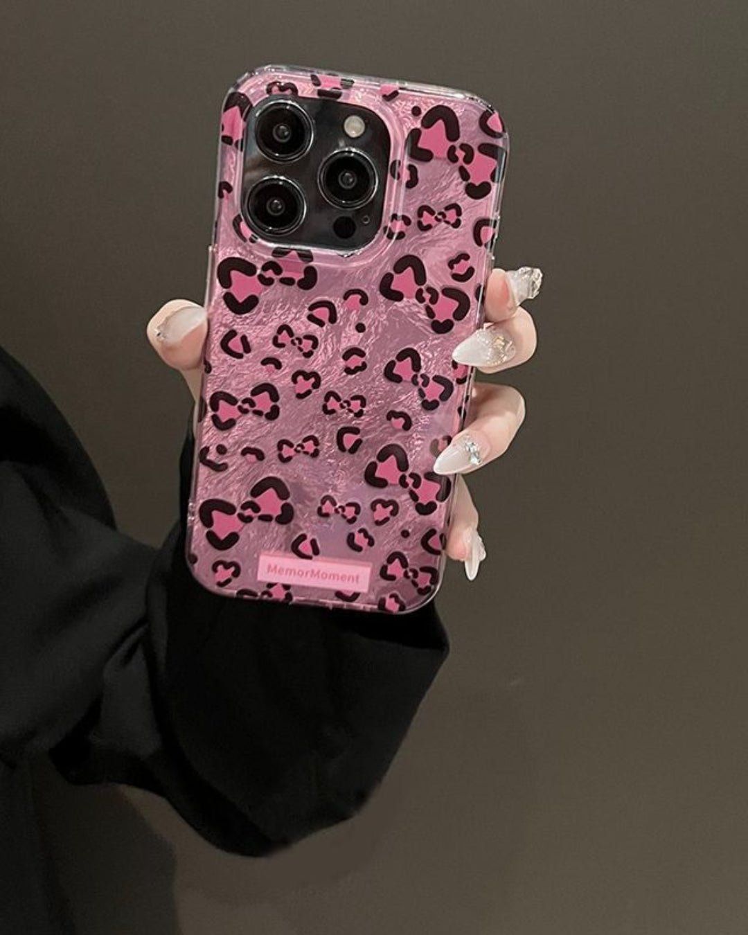 GyaruLab Pink Leopard Bow Phone Case - GyaruLab