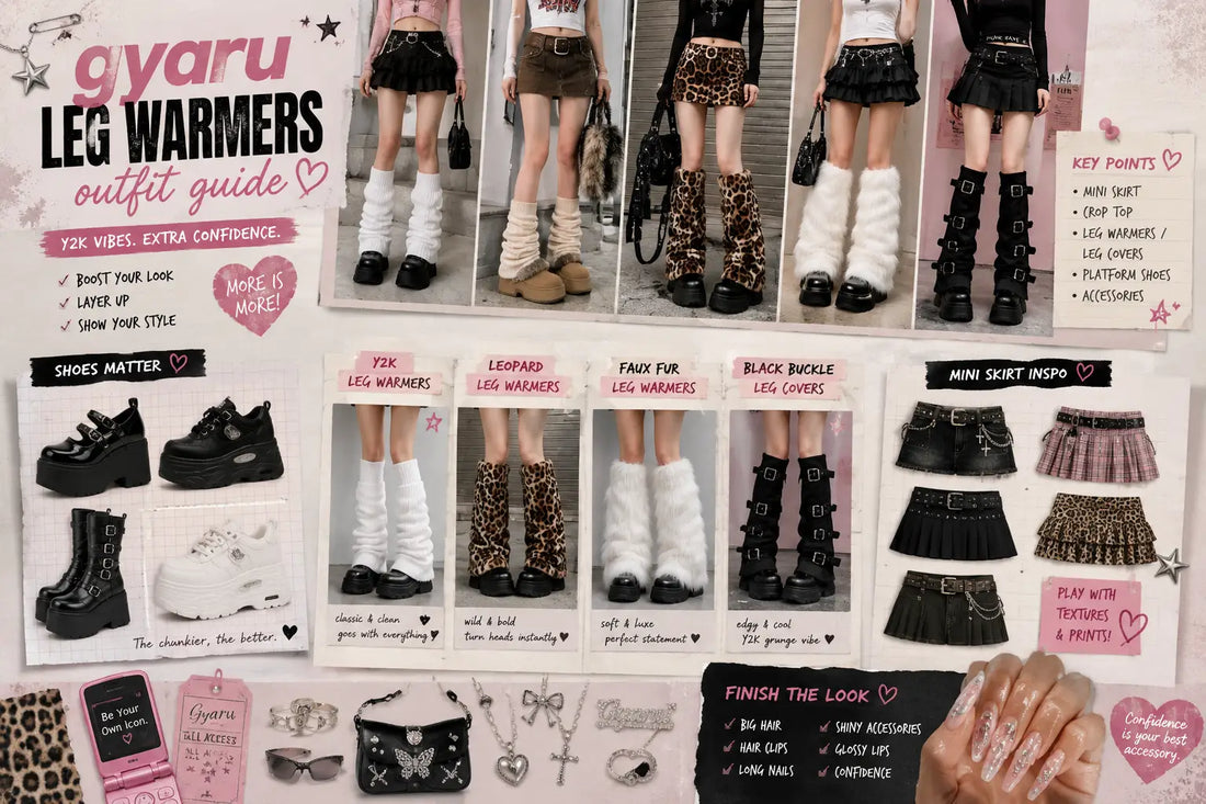 How to Style Gyaru Leg Warmers with Platforms, Boots & Mini Skirts