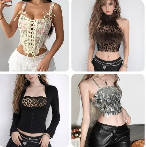 Gyaru Tops Styling Guide: Corset Cami, Halter Tops & Lace Panels