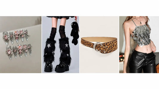 Neo & Y2K Gyaru Starter Outfit: Chrome, Leopard, Fur & Low-Rise Energy
