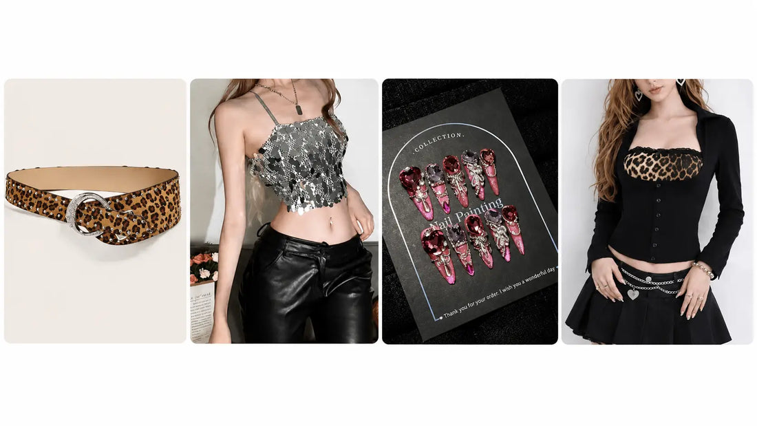 Onee Gyaru Night-Out Outfit Ideas with Lace, Leopard & Bling
