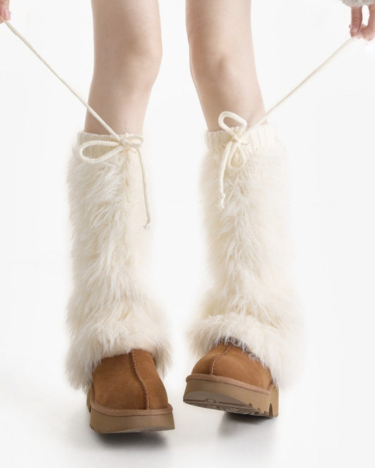 GyaruLab Fluffy Knit Leg Warmers