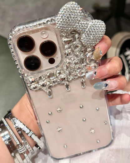 Y2K Pink Bow Rhinestone Phone Case