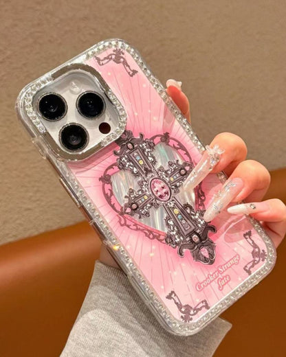 GyaruLab Gothic Cross Rhinestone iPhone Case