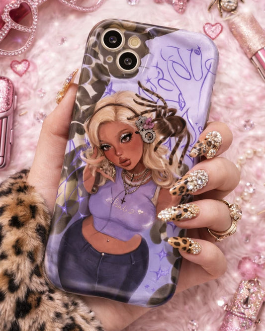 GyaruLab Cyber Purple Spider Gal iPhone Case