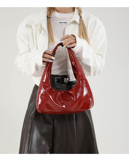 GyaruLab Patent Bow Studded Shoulder Bag