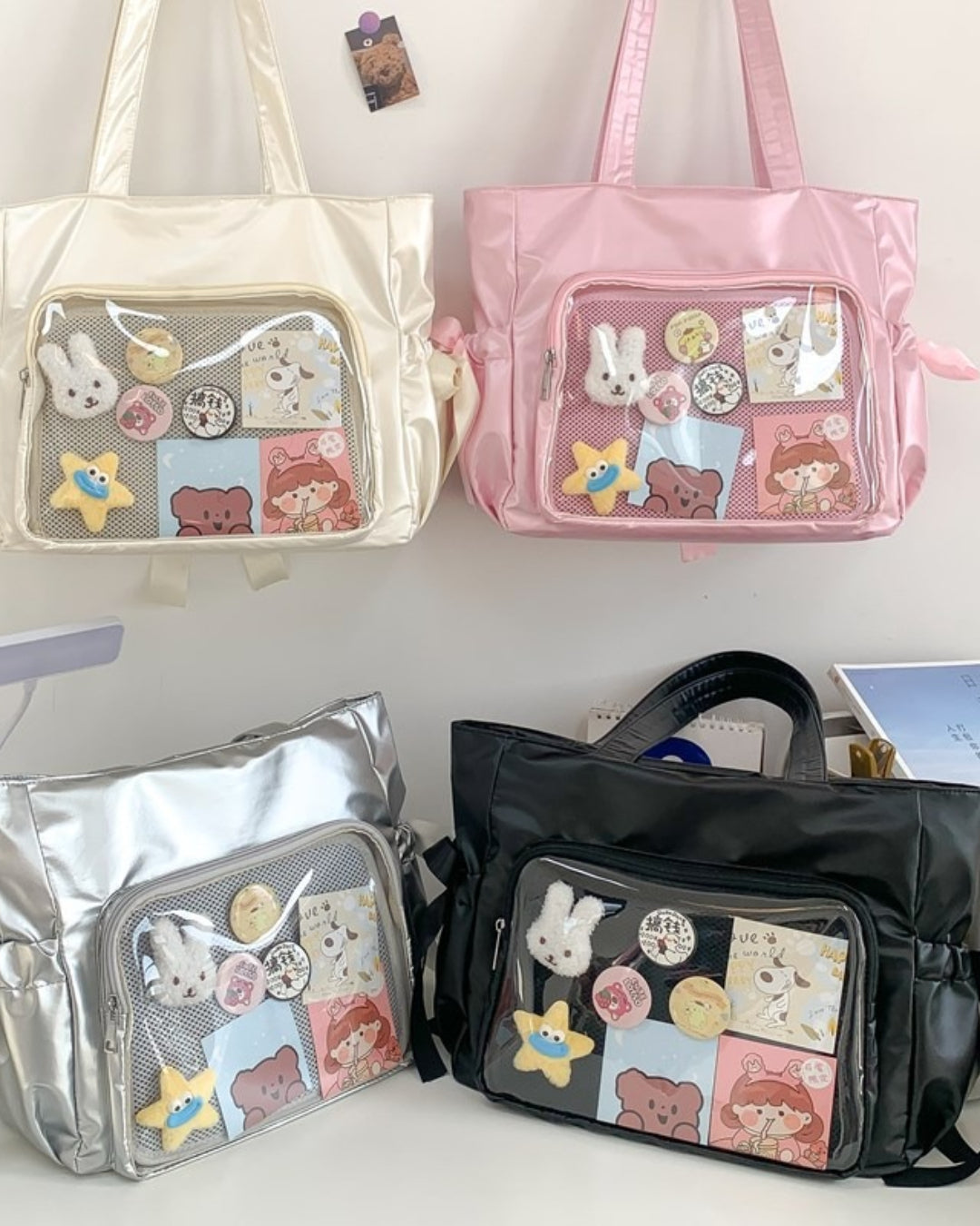 GyaruLab Satin Bow Clear Window Ita Tote Bag