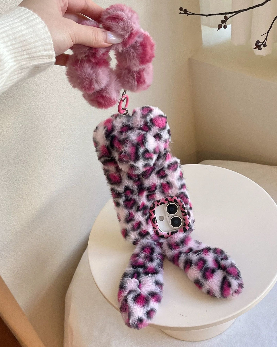 GyaruLab Fluffy Leopard Bunny Phone Case