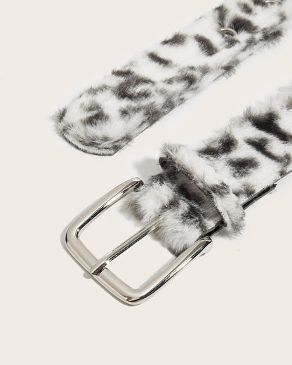 GyaruLab Agejo Fuzzy Leopard Waist Belt