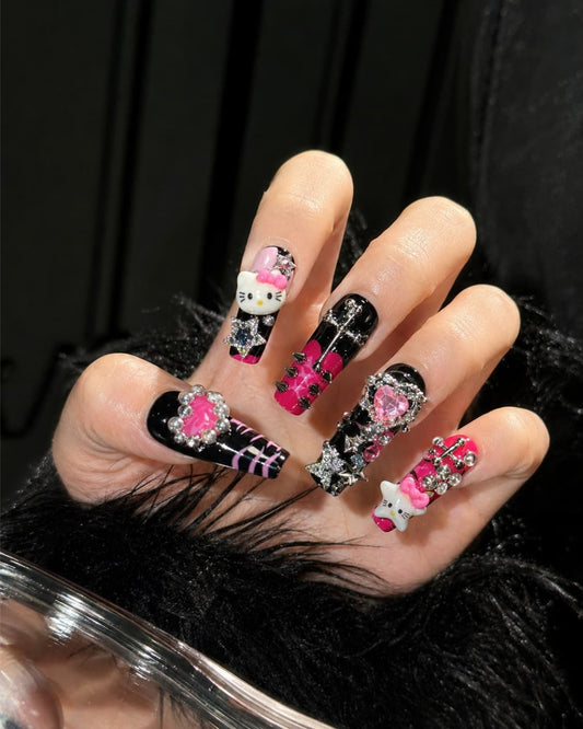GyaruLab Devil Kitty Punk Press-On Nails