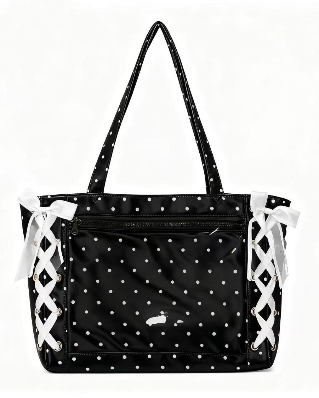 GyaruLab Polka Dot Lace-Up Tote Bag