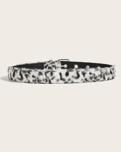 GyaruLab Agejo Fuzzy Leopard Waist Belt
