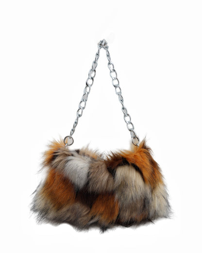 GyaruLab Faux Fur Leopard Shoulder Bag