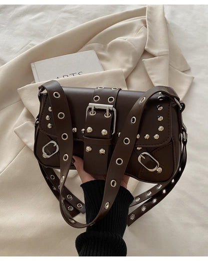 GyaruLab Studded Buckle Rokku Y2K Shoulder Bag