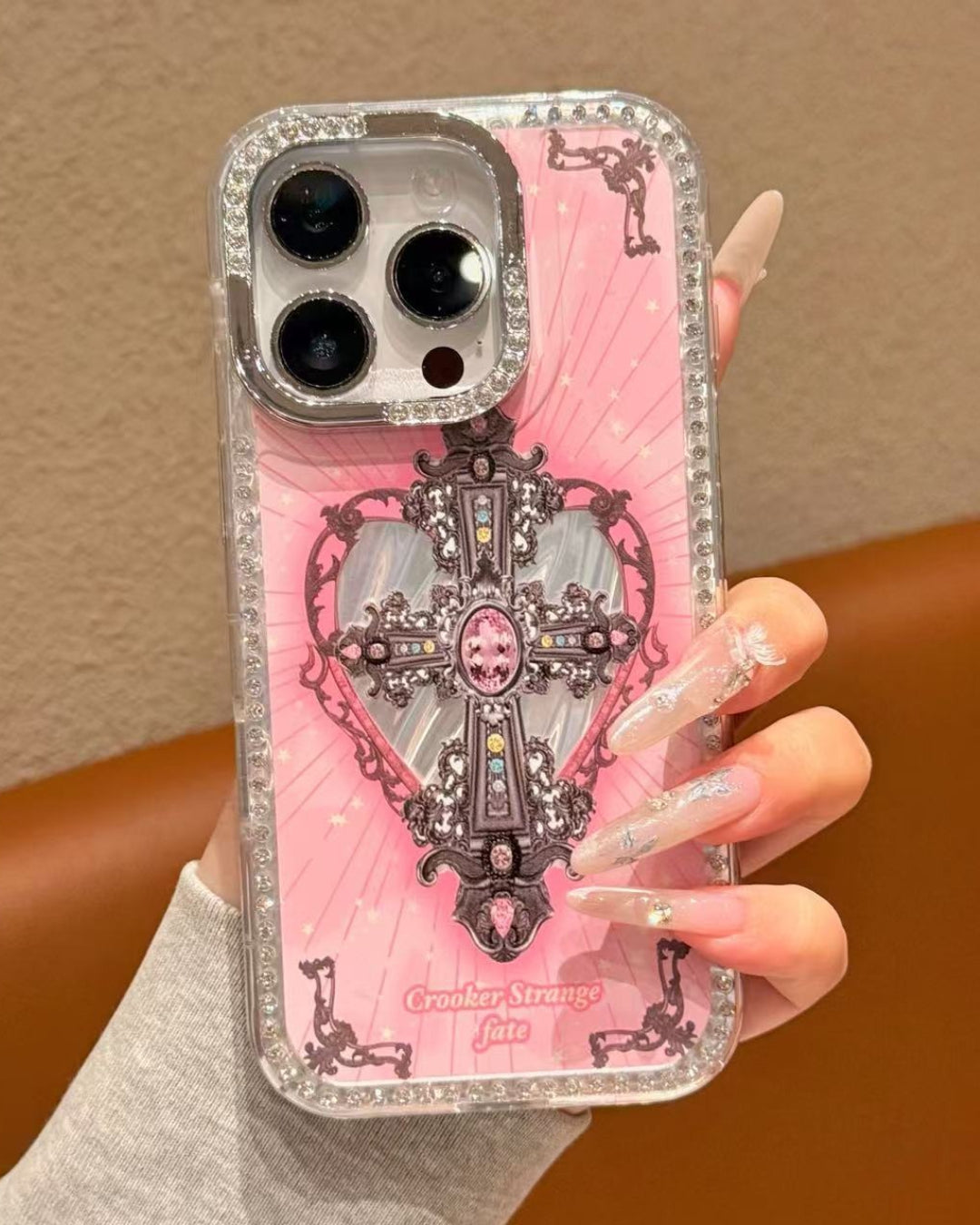 GyaruLab Gothic Cross Rhinestone iPhone Case