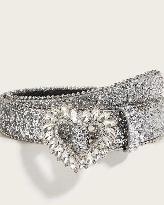 GyaruLab Rhinestone Heart Glitter Belt