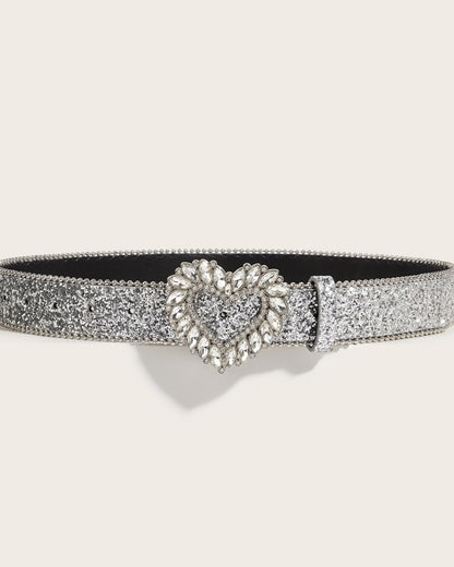 GyaruLab Rhinestone Heart Glitter Belt