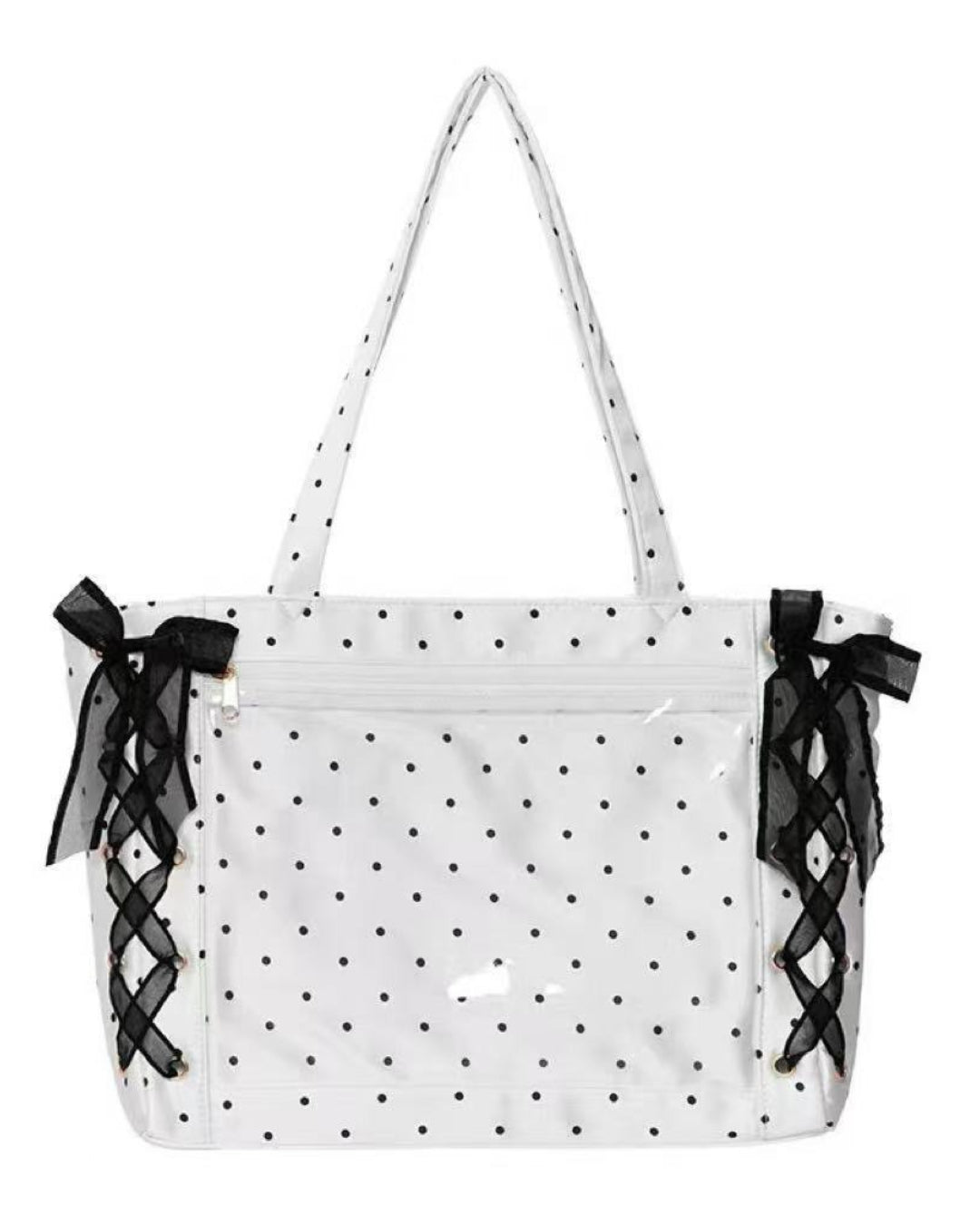 GyaruLab Polka Dot Lace-Up Tote Bag
