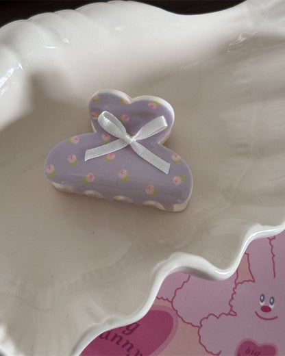 GyaruLab Floral Bow Butterfly Hair Claw Clip