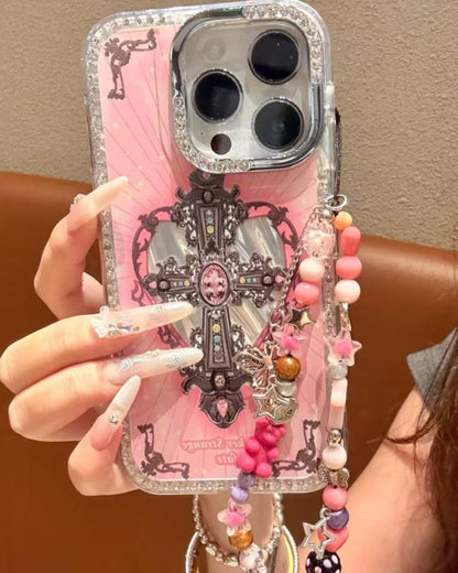 GyaruLab Gothic Cross Rhinestone iPhone Case