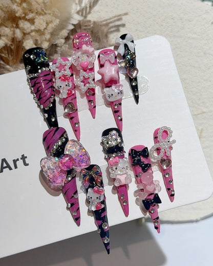 GyaruLab Kitty Glam Spike Press-On Nails