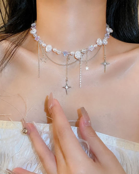 GyaruLab Star Pearl Y2K Fairy Waist Jewelry Neck