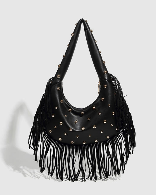 GyaruLab Studded Fringe Shoulder Bag