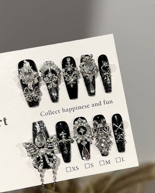 GyaruLab Gothic Jewel Press-On Nail Set