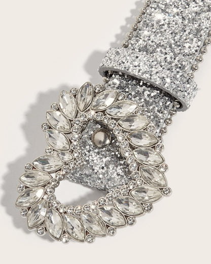 GyaruLab Rhinestone Heart Glitter Belt