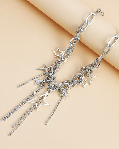 GyaruLab Star Charm Chain Choker – Y2K Gyaru Necklace