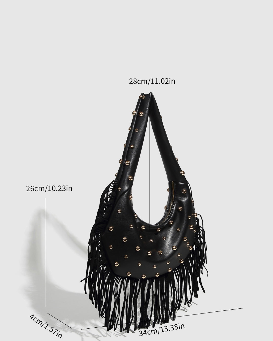 GyaruLab Studded Fringe Shoulder Bag