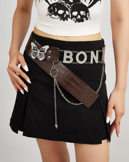 GyaruLab Agejo Rokku Butterfly Logo Chain Belt