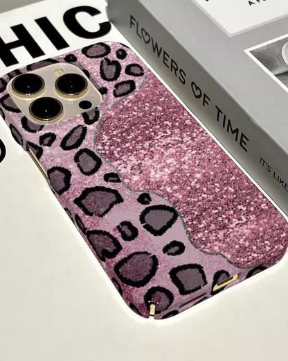 GyaruLab Leopard  Pink Glitter Phone Case