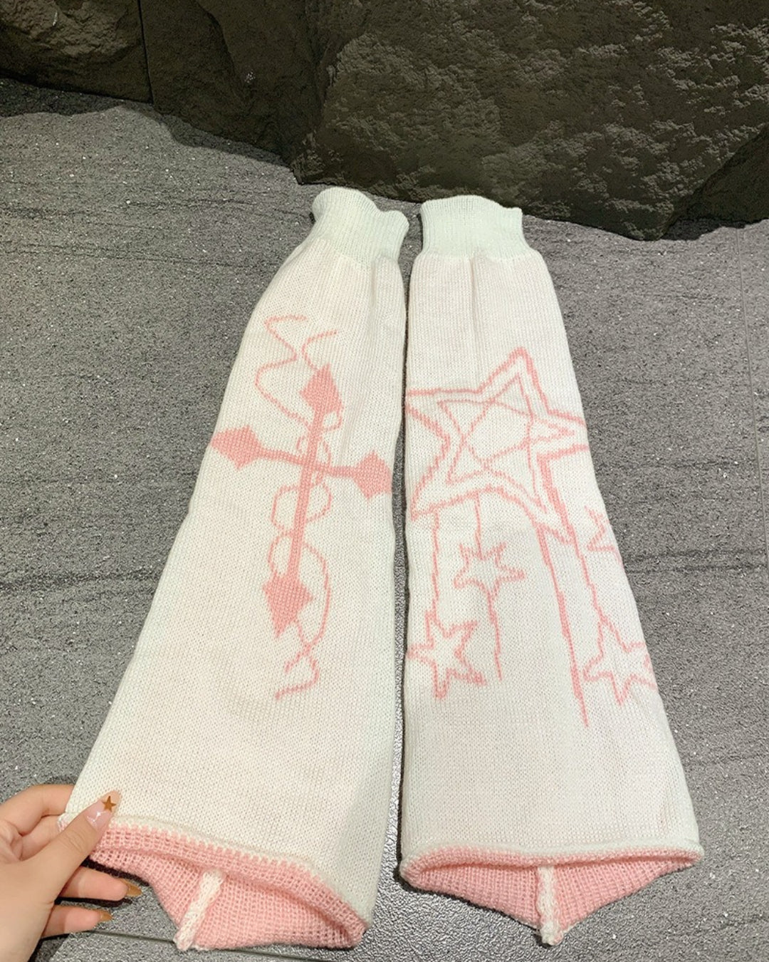 GyaruLab Gothic Y2K Graphic Knit Leg Warmer