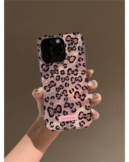 GyaruLab Pink Leopard Bow Phone Case