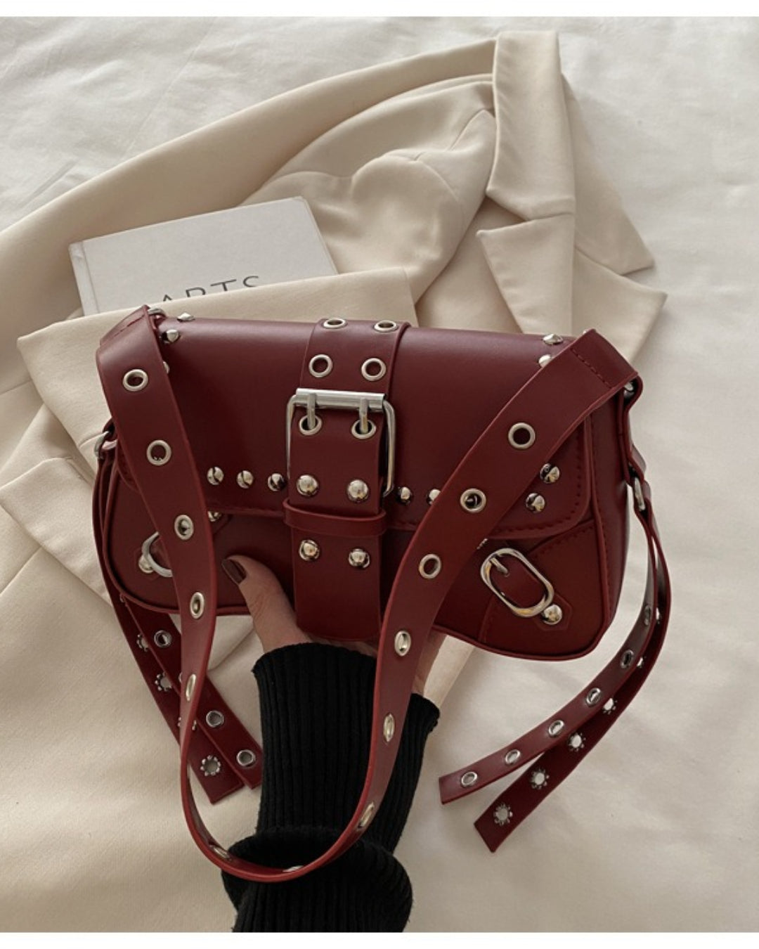GyaruLab Studded Buckle Rokku Y2K Shoulder Bag