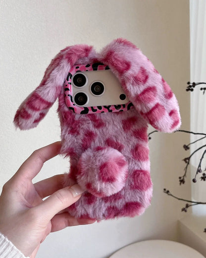 GyaruLab Fluffy Leopard Bunny Phone Case