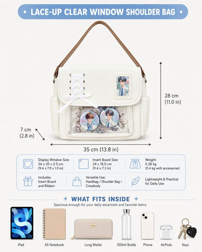 GyaruLab Lace-Up Clear Window Ita Kawaii Bag